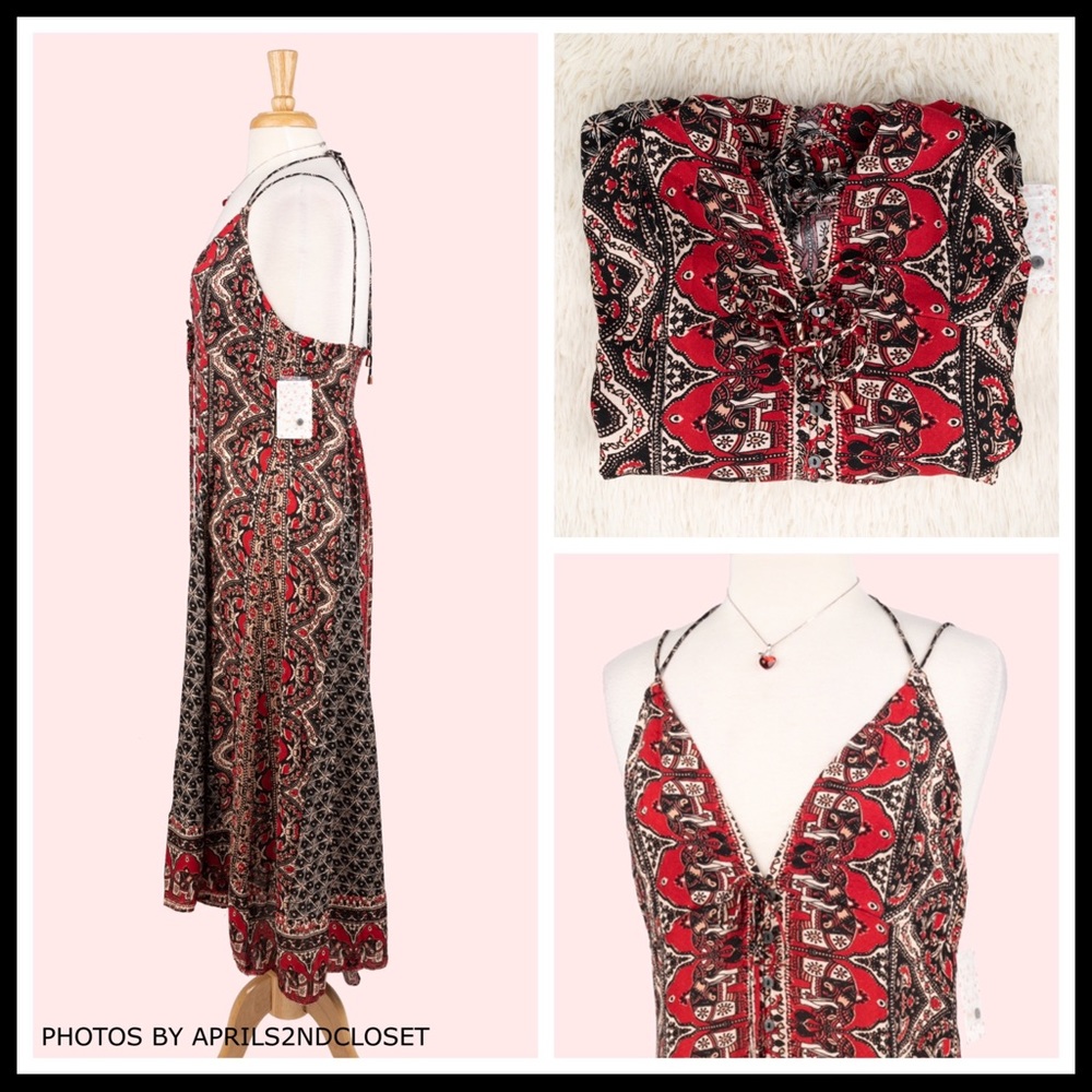 FREE PEOPLE BOHO MAXI MIDI TANK SLIP DRESS A2C - Picture 4 of 16